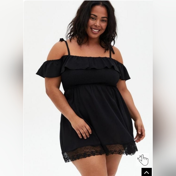 Torrid size 5 Mini Ruffle Lace Trim Coverup Dress - Picture 1 of 6